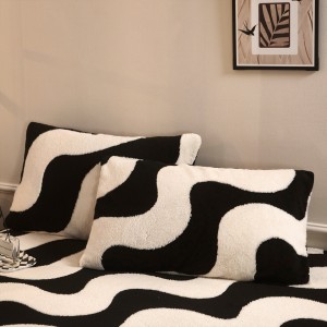 High Quality Velvet Quilt Cover Bed Sheets Printing Jacquard 4PCS Bedding Set