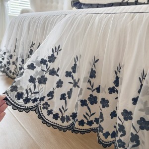 Wholesale Home Textiles Bedroom Fitted Bedding Set Cotton Bed Skirt Bedsheets with Ruffle Bed Skirt Set