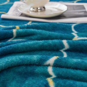 Customized Hot Gram Weight Super Soft Flannel Fleece Cozy Green Printing Blanket