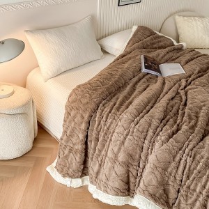 Luxury Super Soft Custom Blanket Solid Color Plush Flannel Blanket Fleece Blanket