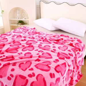 Large Size Flannel Fleece Pink Heated Blanket Machine Electric Over Blanket for Bed Use
