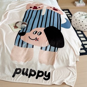 High Quality Winter Flannel Fleece Coverlets White Printing Blanket Supplier