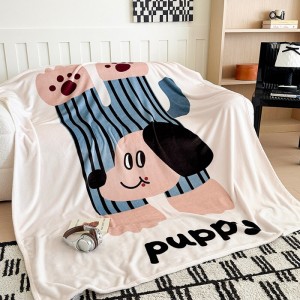 High Quality Winter Flannel Fleece Coverlets White Printing Blanket Supplier