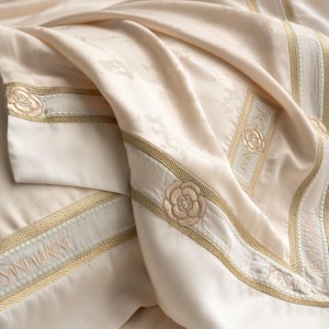 Super king size luxury comforter home textile bed sheet beige embroidery quilt cover 100% Australia cotton bedding sets supplier
