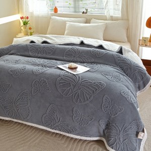 Solid Color Fleece Folded Detachable Throw Pillow Soft Comfy Home Textiles Blanket