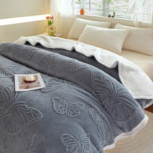Solid Color Fleece Folded Detachable Throw Pillow Soft Comfy Home Textiles Blanket