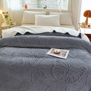 Solid Color Fleece Folded Detachable Throw Pillow Soft Comfy Home Textiles Blanket