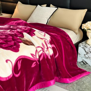 Cozy Flannel Raschel Bedding Set Home Textiles Soft Comforter Warm Coverlets Blue Printed Blanket