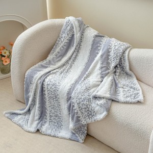 High Gram Weight Flannel Blanket Velvet Jacquard Blanket Bedding Set for Home