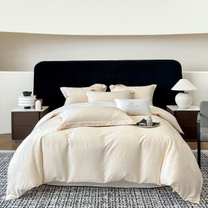 100S Long Staple Cotton Jacquard 4PCS Bedding Set With Queen King Size Duvet Cover Flat Sheet Double Pillowcases