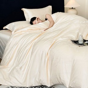 100S Long Staple Cotton Jacquard 4PCS Bedding Set With Queen King Size Duvet Cover Flat Sheet Double Pillowcases