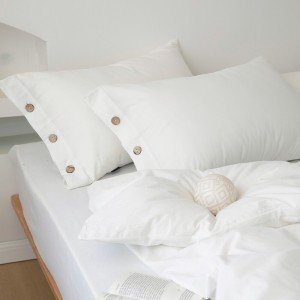Solid Color Washed Cotton 4PCS Home Hotel Textiles White Bed Fitted & Flat Sheets Bedding Set Supplier