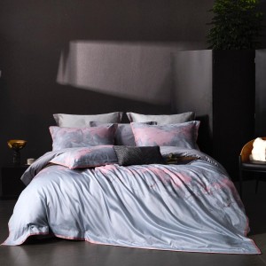 Luxury jacquard home textile cotton bed linen purple duvet quilt comforter cover bedding set wholesaler