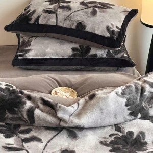 Winter warm printing quilt cover black milk fleece adult comforter cover black bedsheets home textile bedding set supplier