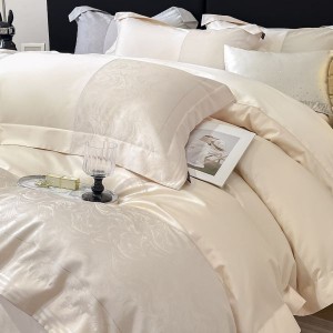 Hot-selling A-class high-end satin jacquard long-staple cotton four-piece set splicing quilt cover bedding set