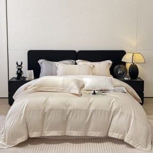 Hot-selling A-class high-end satin jacquard long-staple cotton four-piece set splicing quilt cover bedding set