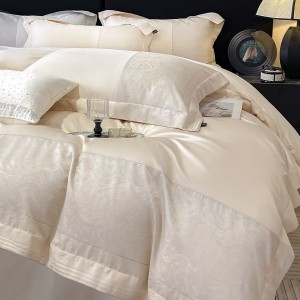 Hot-selling A-class high-end satin jacquard long-staple cotton four-piece set splicing quilt cover bedding set