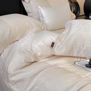 Hot-selling A-class high-end satin jacquard long-staple cotton four-piece set splicing quilt cover bedding set