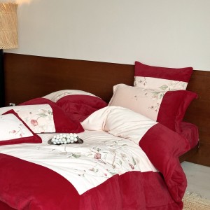 Elegant design full size embroidery adult pillowcases luxury 100% cotton sateen comforter cover bedding set supplier