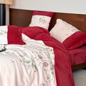 Elegant design full size embroidery adult pillowcases luxury 100% cotton sateen comforter cover bedding set supplier