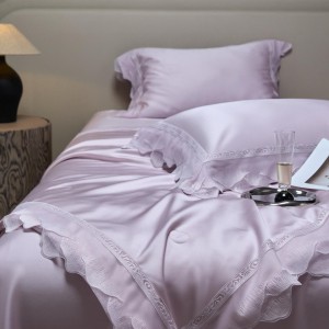 ODM/OEM purple solid color home hotel textile high-end bedroom bedding lyocell bedding set supplier