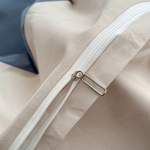 Solid color blue cottoncomforter duvet cover with 2 pillow shams double coverlets flat sheet 4PCS textile bedding set wholesaler