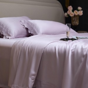 ODM/OEM purple solid color home hotel textile high-end bedroom bedding lyocell bedding set supplier