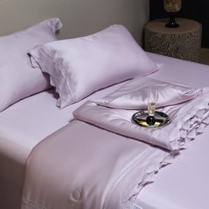 ODM/OEM purple solid color home hotel textile high-end bedroom bedding lyocell bedding set supplier