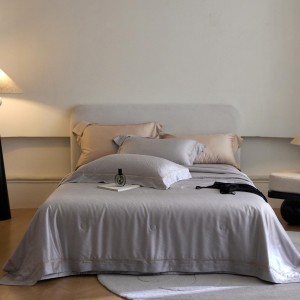 Jacquard comforter duvet cover with 2 grey pillow shams double coverlets flat sheet 4PCS 100S lyocell cottontextile bedding set wholesaler