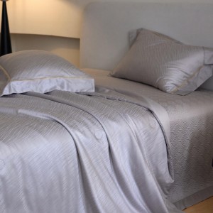 Jacquard comforter duvet cover with 2 grey pillow shams double coverlets flat sheet 4PCS 100S lyocell cottontextile bedding set wholesaler