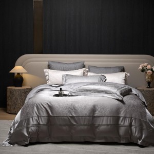 Jacquard duvet cover fitted flat sheets 2m/2.2m double bedsheet premium cotton pillowslip queen king size bedding set