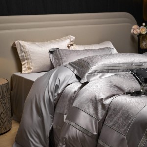 Jacquard duvet cover fitted flat sheets 2m/2.2m double bedsheet premium cotton pillowslip queen king size bedding set
