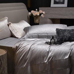 Jacquard duvet cover fitted flat sheets 2m/2.2m double bedsheet premium cotton pillowslip queen king size bedding set