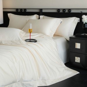 Cotton mercerized air jet 13376 hollow embroidery quilt cover bed sheet pillowcase four-piece set