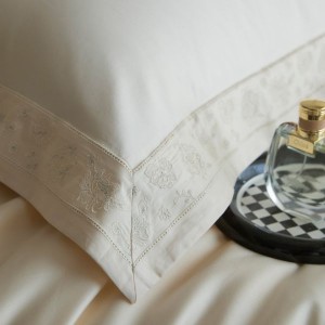 Cotton mercerized air jet 13376 hollow embroidery quilt cover bed sheet pillowcase four-piece set