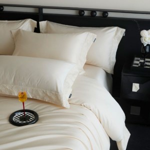 Cotton mercerized air jet 13376 hollow embroidery quilt cover bed sheet pillowcase four-piece set