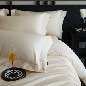 Cotton mercerized air jet 13376 hollow embroidery quilt cover bed sheet pillowcase four-piece set