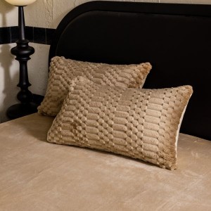 Light Luxury Home Textile Brown Jacquard Milk Velvet Four Piece Flannel Bedding Set For Winter