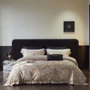 High end digital printing comforter duvet cover lyocell cotton brushed bed sheet set floral pillowcases bedding set