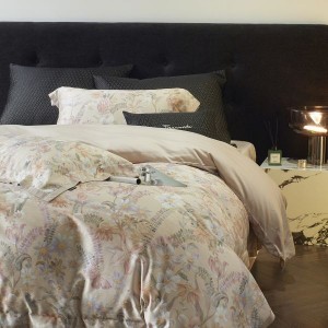 High end digital printing comforter duvet cover lyocell cotton brushed bed sheet set floral pillowcases bedding set