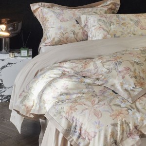 High end digital printing comforter duvet cover lyocell cotton brushed bed sheet set floral pillowcases bedding set