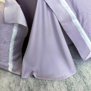 ODM/OEM Yarn-dyed Jacquard Quilt Cover Soft Purple Lyocell Bed Sheet Home Textile Bedding Set