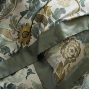Luxury green satin king size bed sheet comforter 100% cotton silk quilt cover printing bedding set home textile product manufacturer