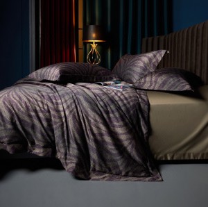 European style brand duvet cover high quality purple designer quilt cover double single bed sheet Egyptian cotton printing bedding sets
