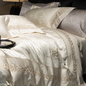 Exquisite embroidery 100S cotton comforter duvet cover soft 1.8m white bedsheets premium home textile bedding set manufacture