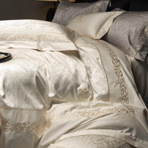 Exquisite embroidery 100S cotton comforter duvet cover soft 1.8m white bedsheets premium home textile bedding set manufacture