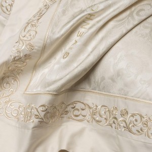 Exquisite embroidery 100S cotton comforter duvet cover soft 1.8m white bedsheets premium home textile bedding set manufacture