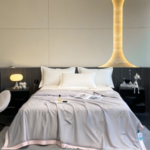 Wholesale Lyocell Summer Quilt Embroidery Home Hotel Textiles Bedding Set
