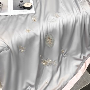 Wholesale Lyocell Summer Quilt Embroidery Home Hotel Textiles Bedding Set