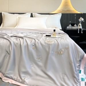 Wholesale Lyocell Summer Quilt Embroidery Home Hotel Textiles Bedding Set